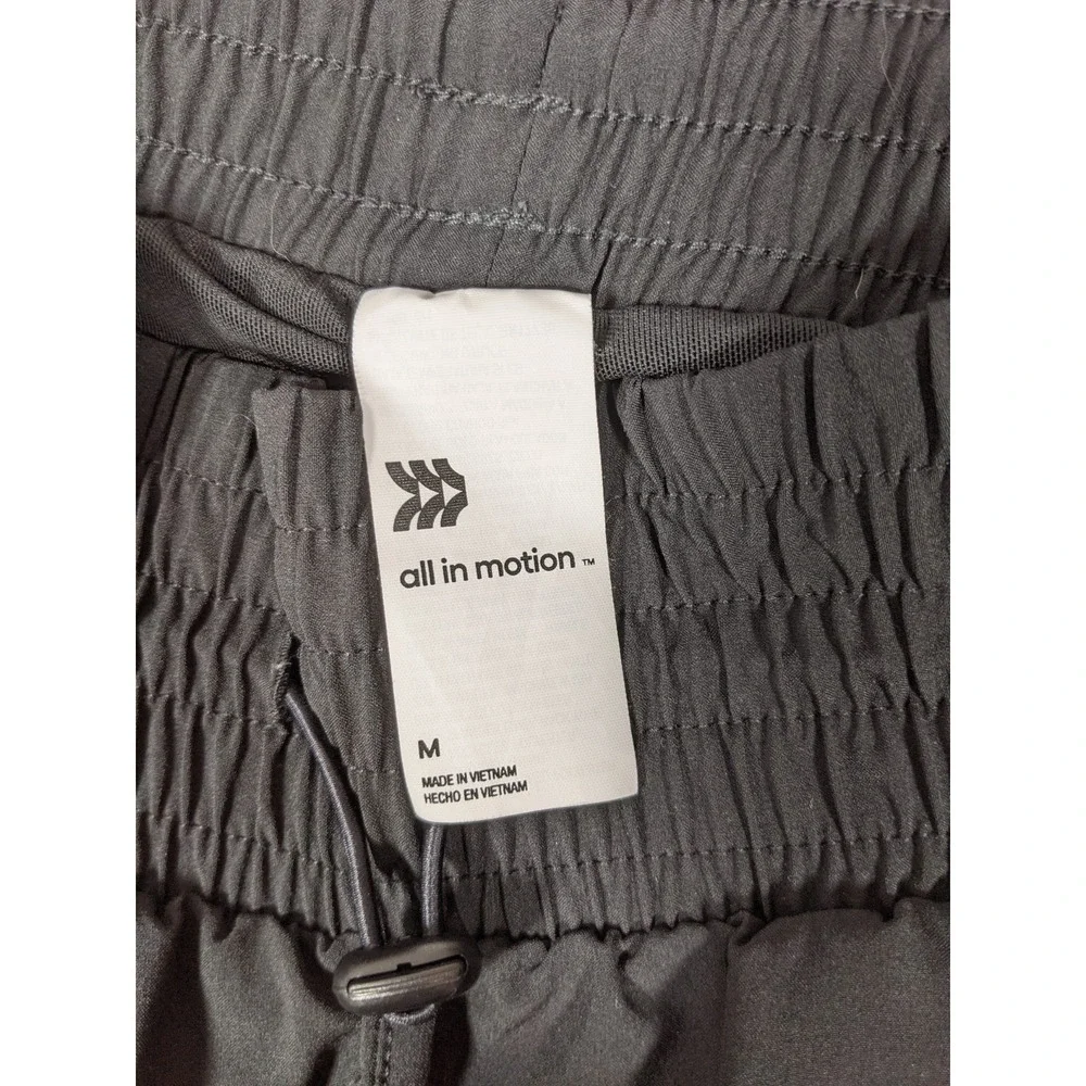 All In Motion Running Shorts Womens M Black Elastic Waist Logo Activewear Beach